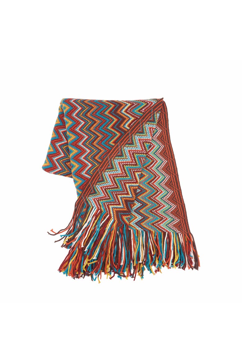 Zig Zag Accent Throw Blankets, Main, color, Red