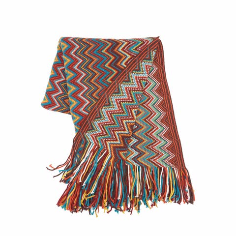 Zig Zag Accent Throw Blankets