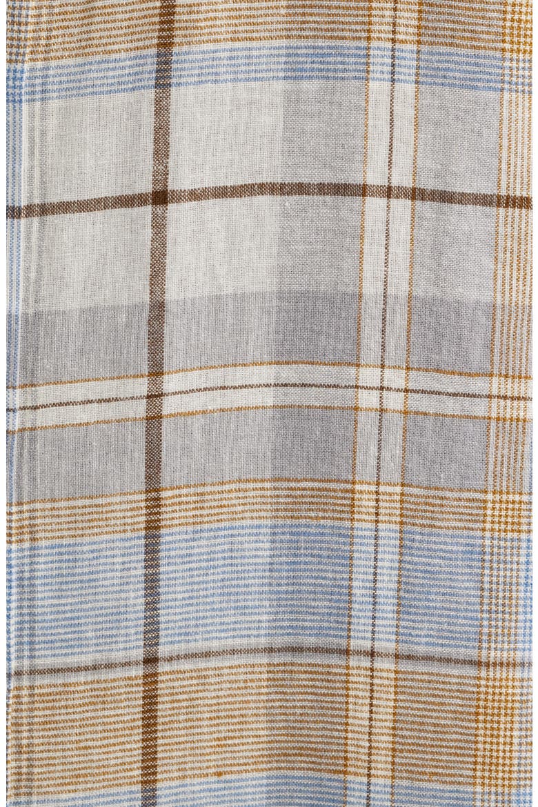 Dawson Plaid Linen Blend Button-Up Shirt, Alternate, color, GREY MULTI PLAID