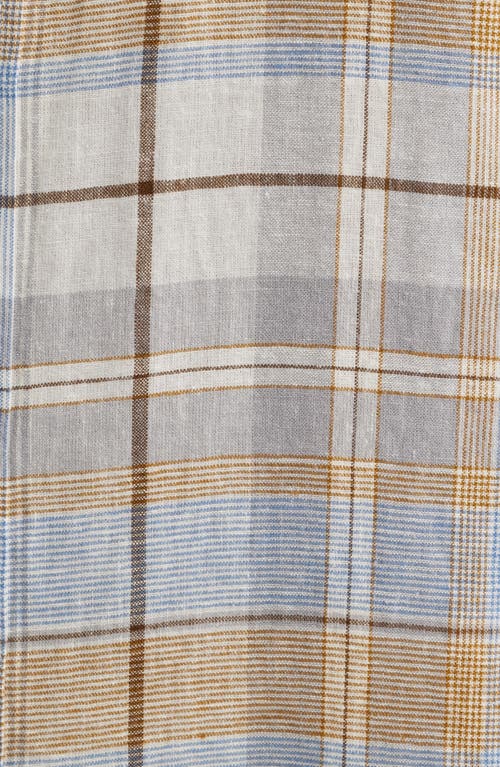 Pendleton Dawson Plaid Linen Blend Button-up Shirt In Grey Multi Plaid
