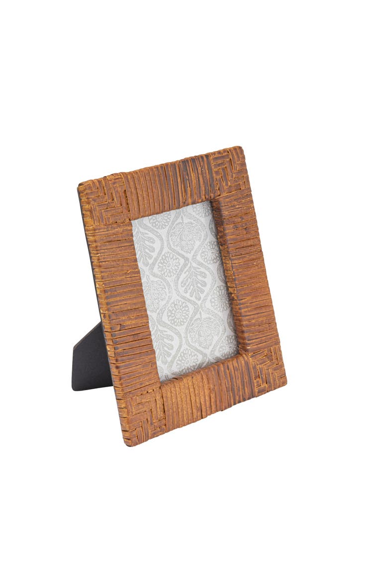 Handwoven Rattan Photo Frame, Main, color, Brown