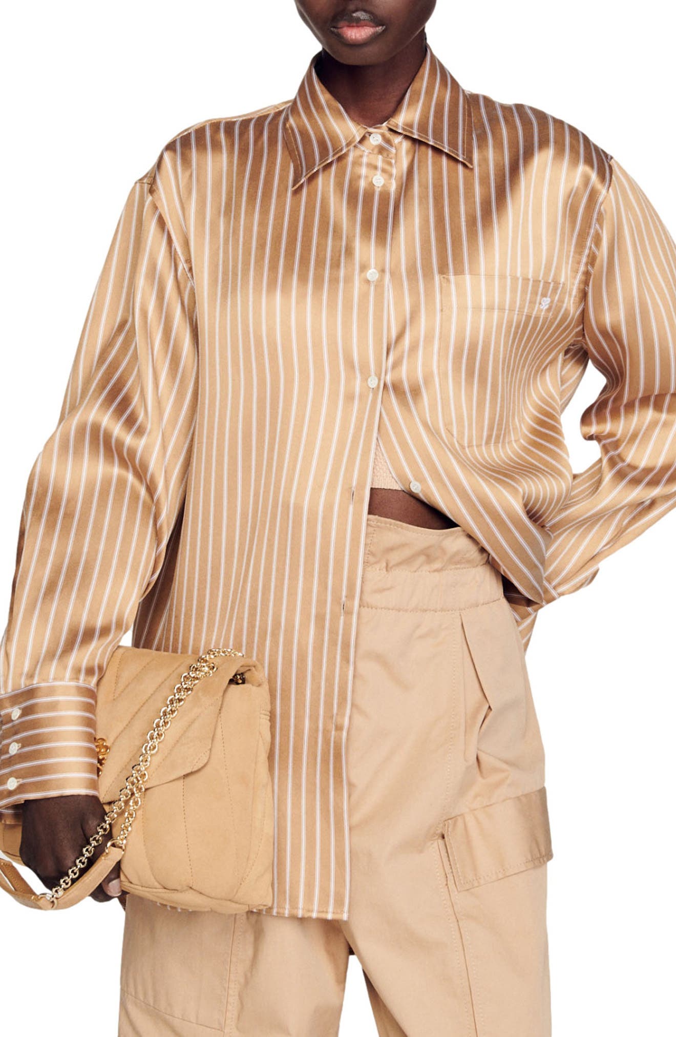 SANDRO Kurtis Stripe Button-Up Shirt