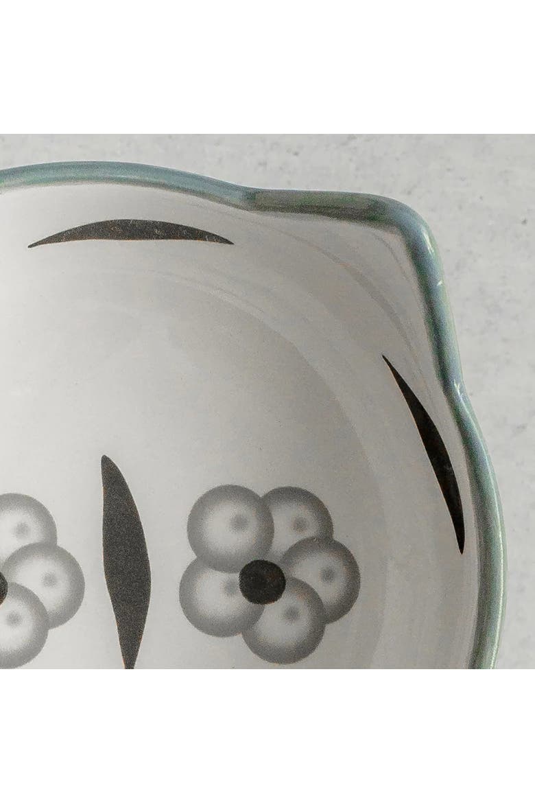Elevated Ceramic Cat Bowl, Floral White & Black, 7oz, Pet Feeding Dish, Alternate, color, Multicolored