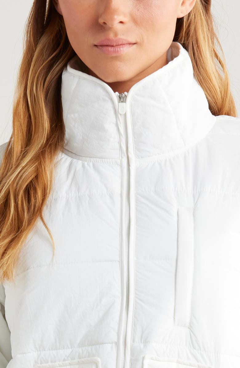 Zella Quilted Packable Jacket, Alternate, color, Ivory Cloud