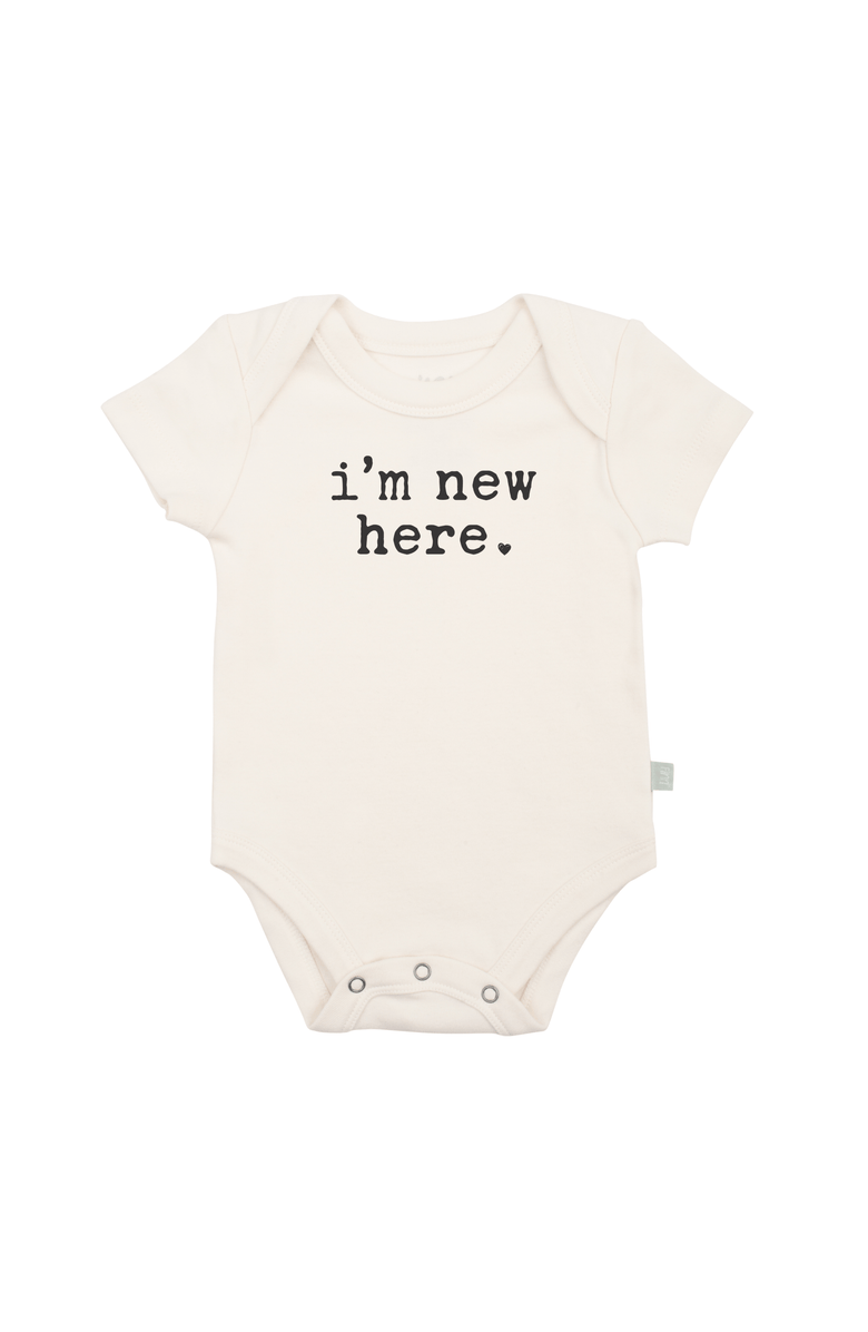 Finn + Emma Organic Baby Braphic Bodysuit | I'm New Here, Alternate, color, Off White