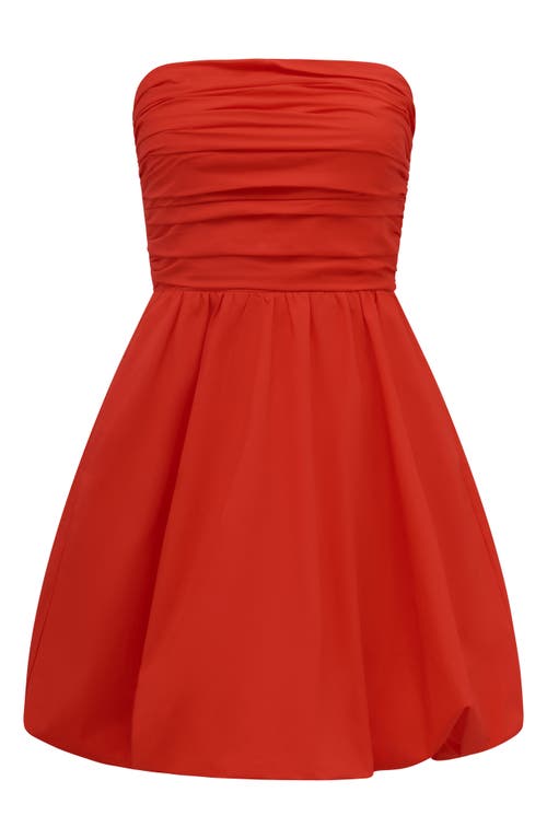 Ever New Phoebe Strapless Bubble Hem Minidress In Flame Scarlet