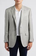 Canali Siena Regular Fit Plaid Mélange Wool & Silk Blend Sport Coat