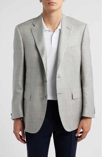 Canali Siena Regular Fit Plaid Mélange Wool & Silk Blend Sport Coat