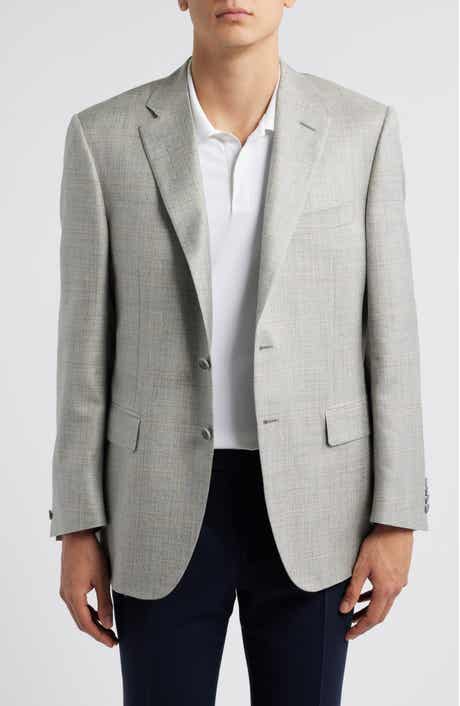 Canali Siena Regular Fit Plaid Mélange Wool & Silk Blend Sport Coat