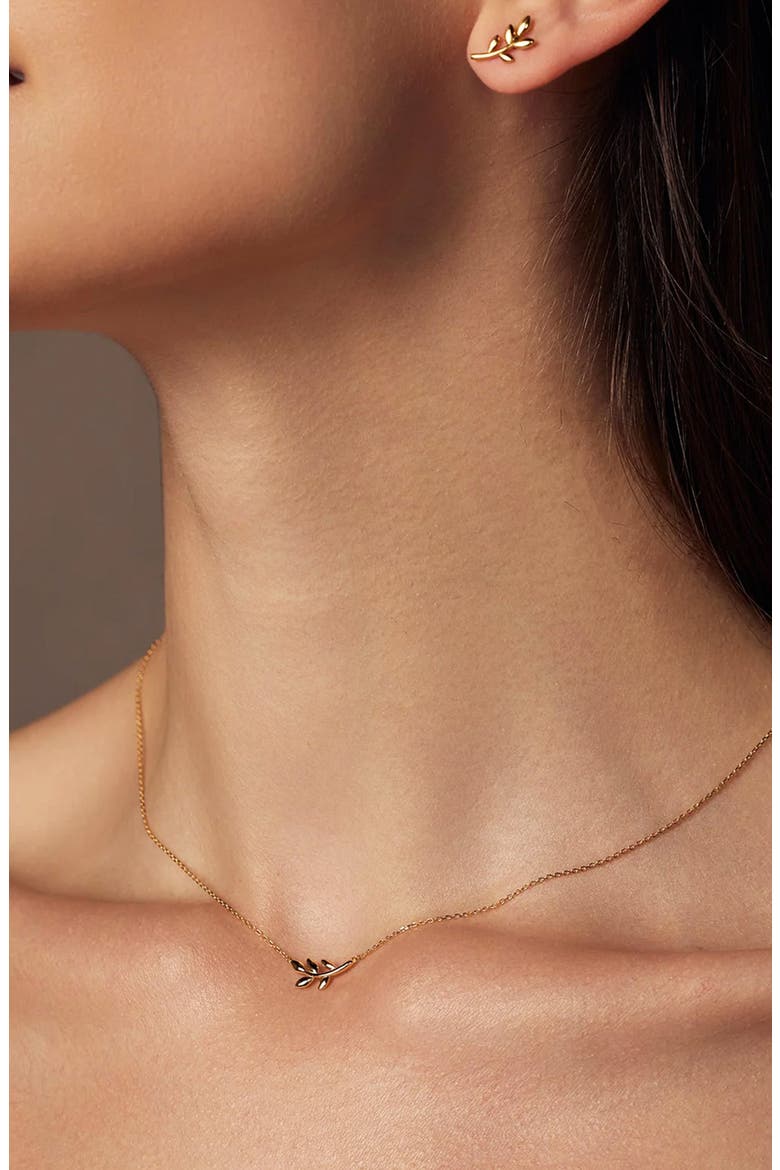 Sterling Silver 18k Gold Plated Olivia Necklace Everyday Trendy Sparkle, Alternate, color, Gold