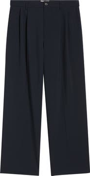 FRAME Pleated Wool Wide Leg Pants