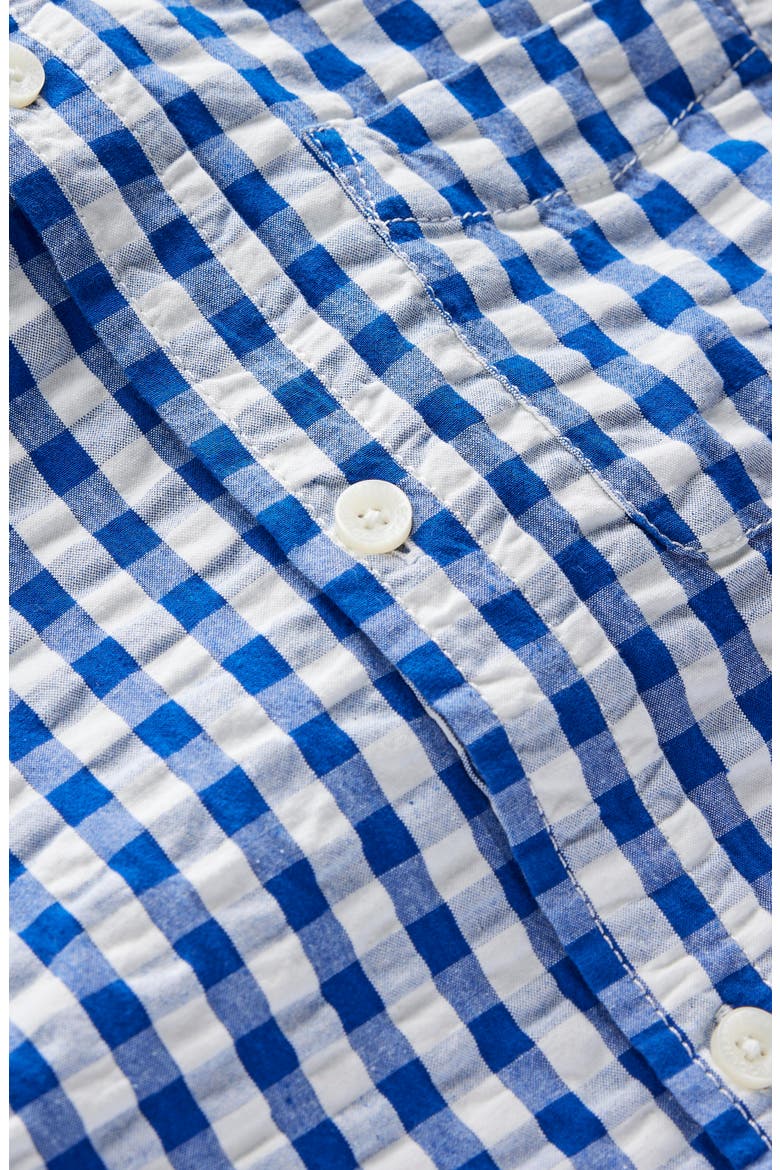 Kids' Gingham Check Cotton Buttion-Down Shirt, Alternate, color, BLUE GINGHAM