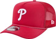 New Era Men's New Era  Red Philadelphia Phillies Worn A-Frame 9FIFTY Trucker Snapback Hat
