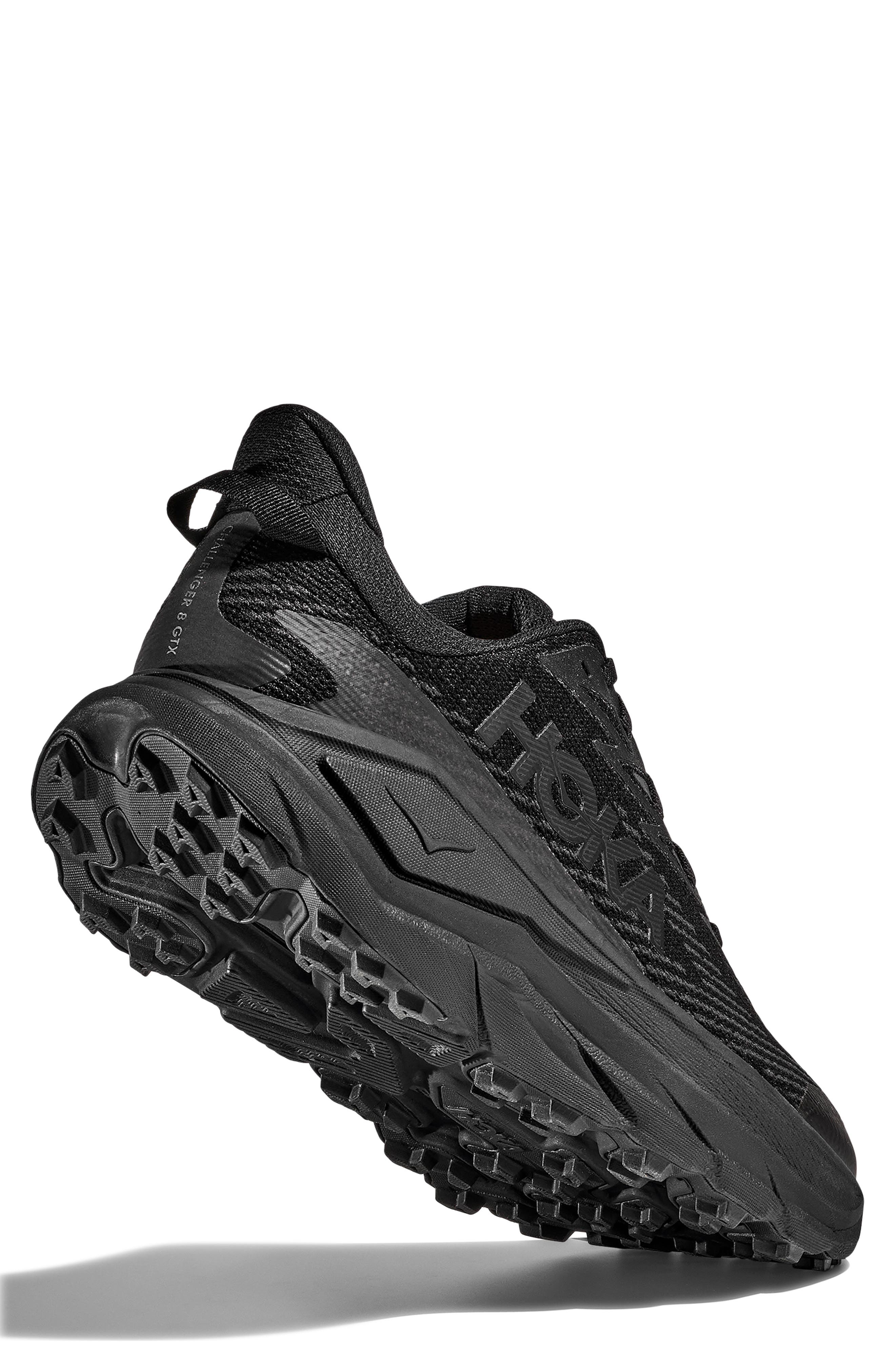 HOKA Challenger 8 GTX Gore-Tex<sup>®</sup> Waterproof Trail Running Shoe, Alternate, color, Black / Carbon Black