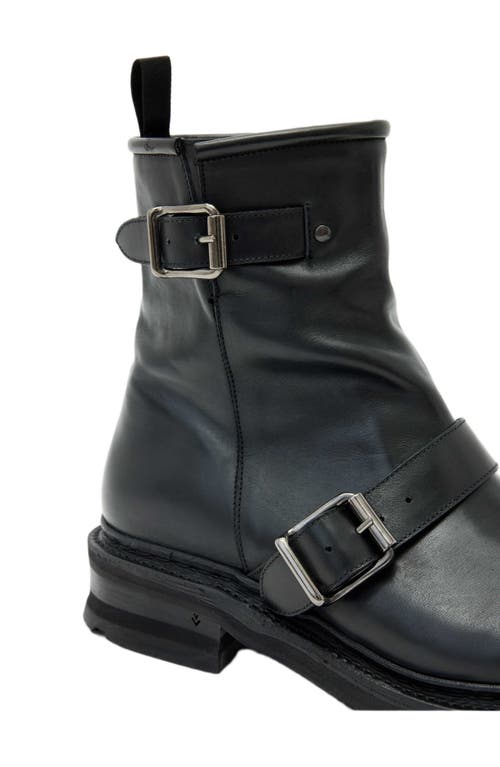 John Varvatos Bergen Black Moto Boot In Black