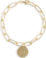 MESHMERISE Initial Disc Charm Bracelet