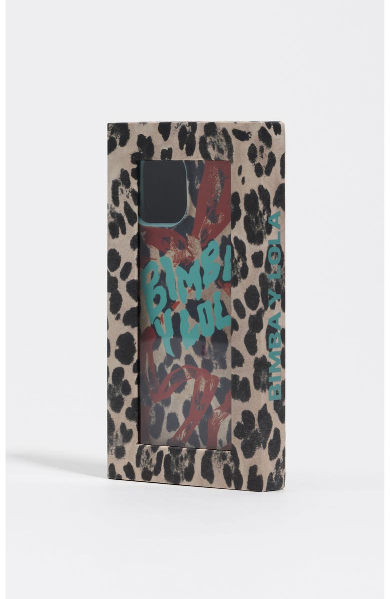 Bimba y Lola Leopard Bow Iphone Rigid Case, Alternate, color, Natural