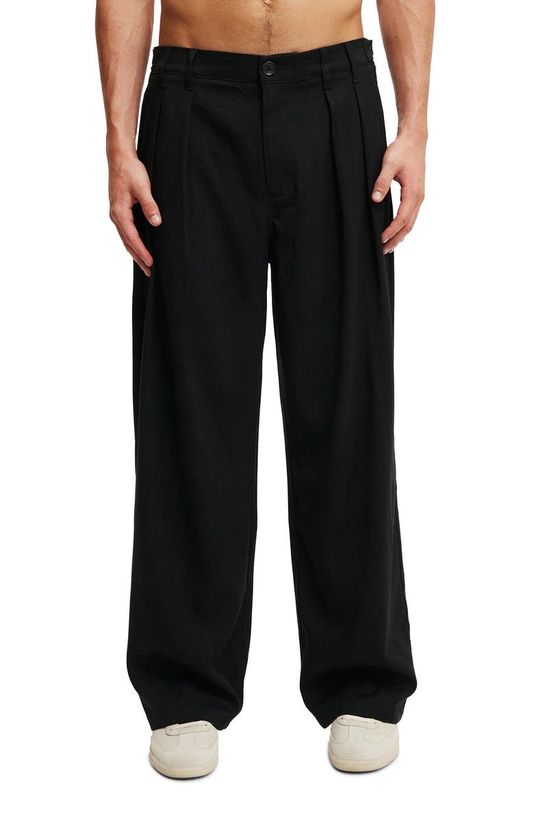 Cotton On Men's Super Baggy Pleated Pant, Main, color, Black