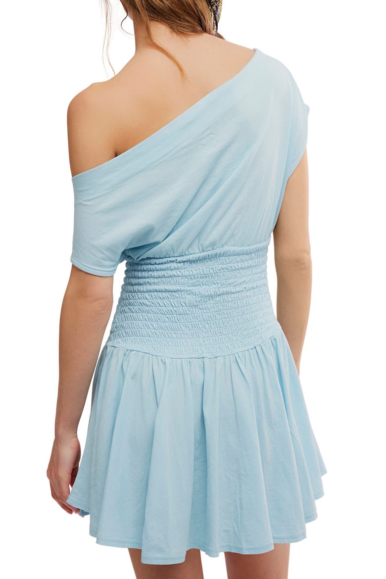 Scorching Hot One-Shoulder Cotton Minidress, Alternate, color, STARLIGHT BLUE
