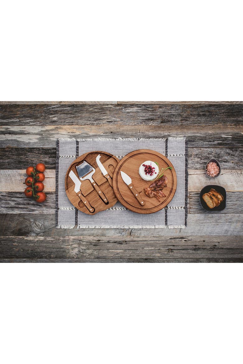 TOSCANA Acacia Circo Cheese Cutting Board & Tools Set, Alternate, color, BROWN