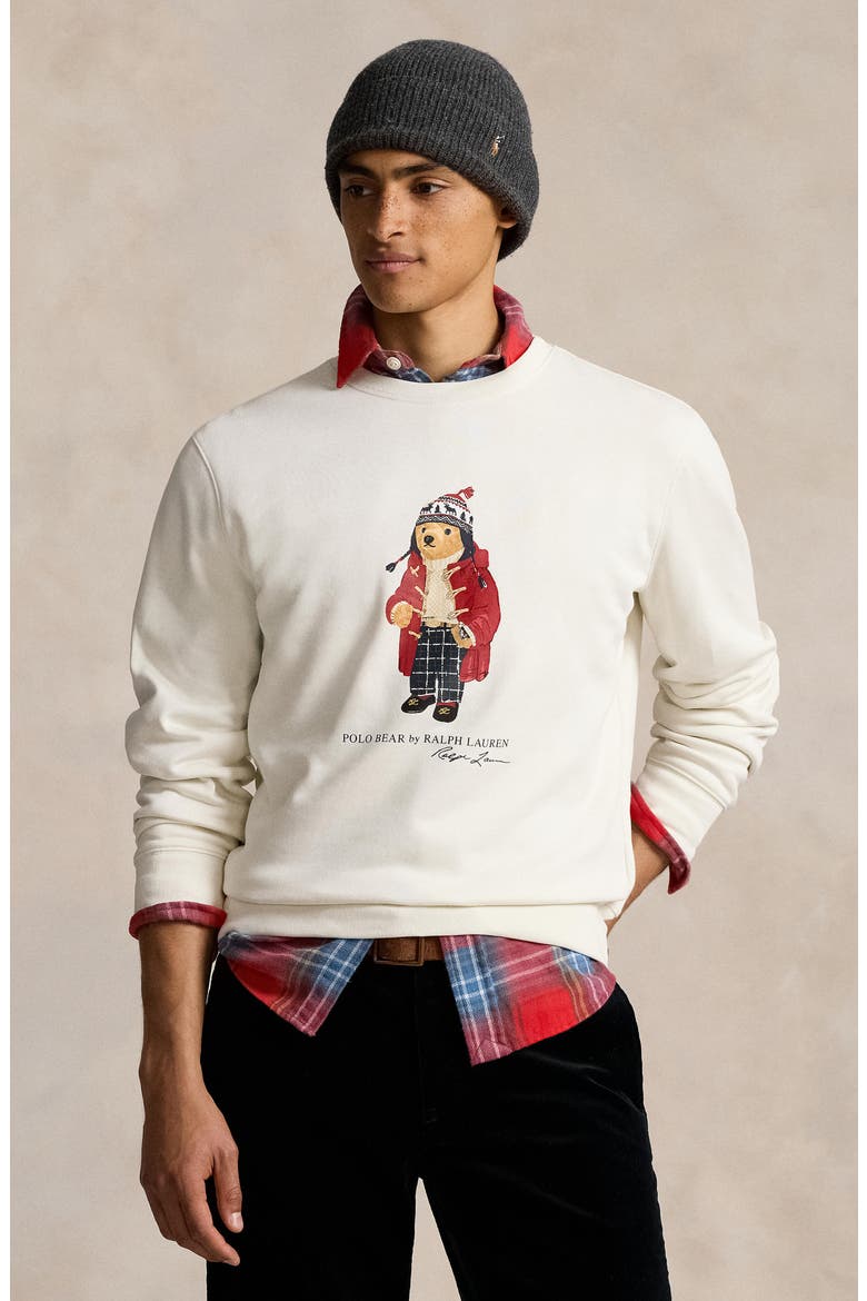 Polo Bear Fleece Sweatshirt, Alternate, color, F24 NEVIS HOLIDAY BEAR