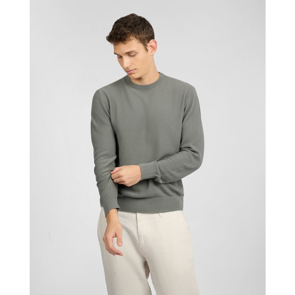 Onia Pique Crewneck Sweater In Gray