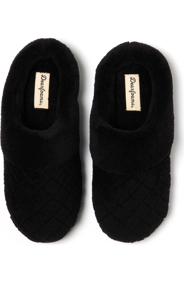 DEARFOAMS Libby Quilted Terry Clog Slipper, Alternate, color, Black