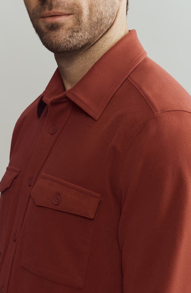 Rhone Stowaway Overshirt, Alternate, color, Cinnamon Heather