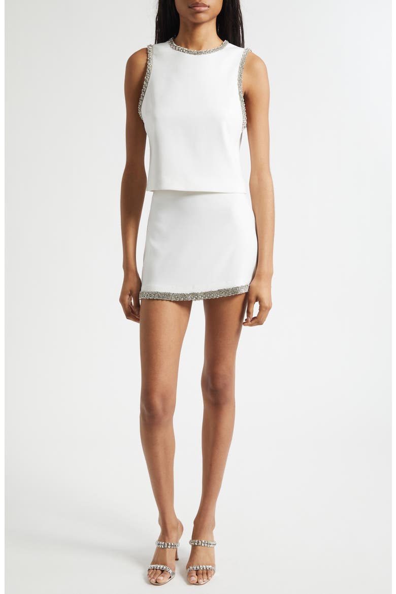 Rubi Embellished Micro Miniskirt, Alternate, color, OFF WHITE