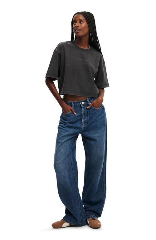 Cotton On The Cropped Boxy Graphic Tee In Harmony Stadium Washed Black