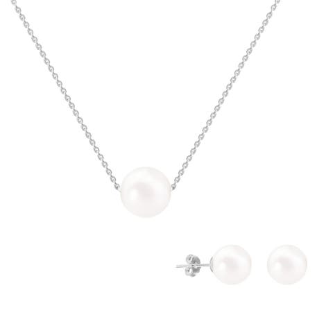 Sterling Silver Shell Pearl Jewelry Set
