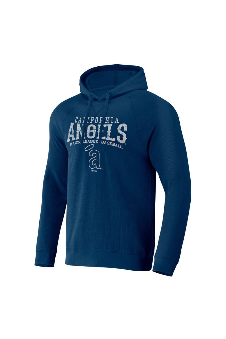 Men's Darius Rucker Collection by Fanatics  Navy California Angels Waffle-Knit Raglan Pullover Hoodie, Alternate, color, Navy