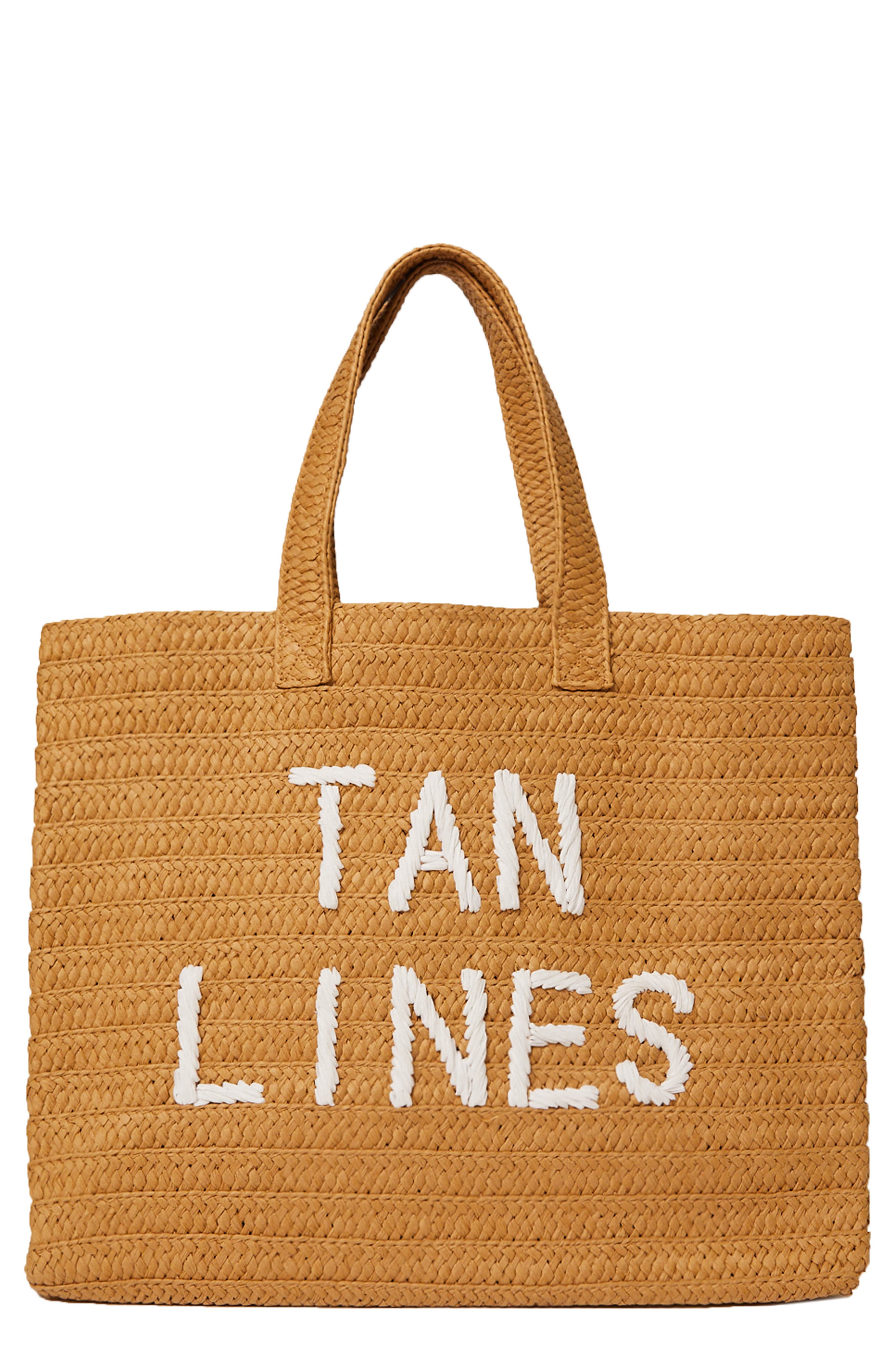 Tan Lines Straw Tote, Main, color, SAND / WHITE