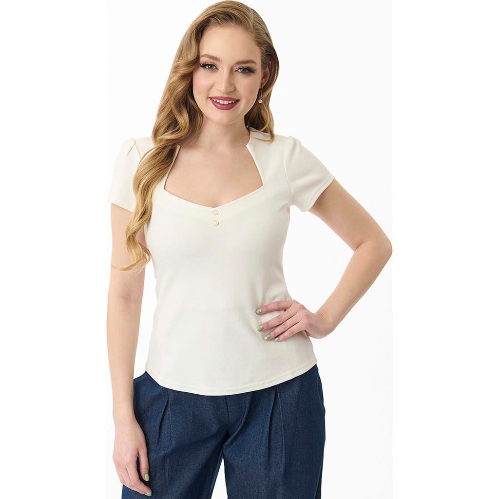 UNIQUE VINTAGE UNIQUE VINTAGE PENTAGON COLLAR KNIT TOP
