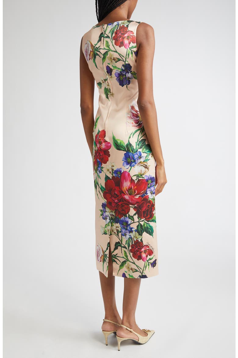 Floral Stretch Satin Sheath Dress with Bra Detail, Alternate, color, H25PR B.FIORI ANTICHI FNUD