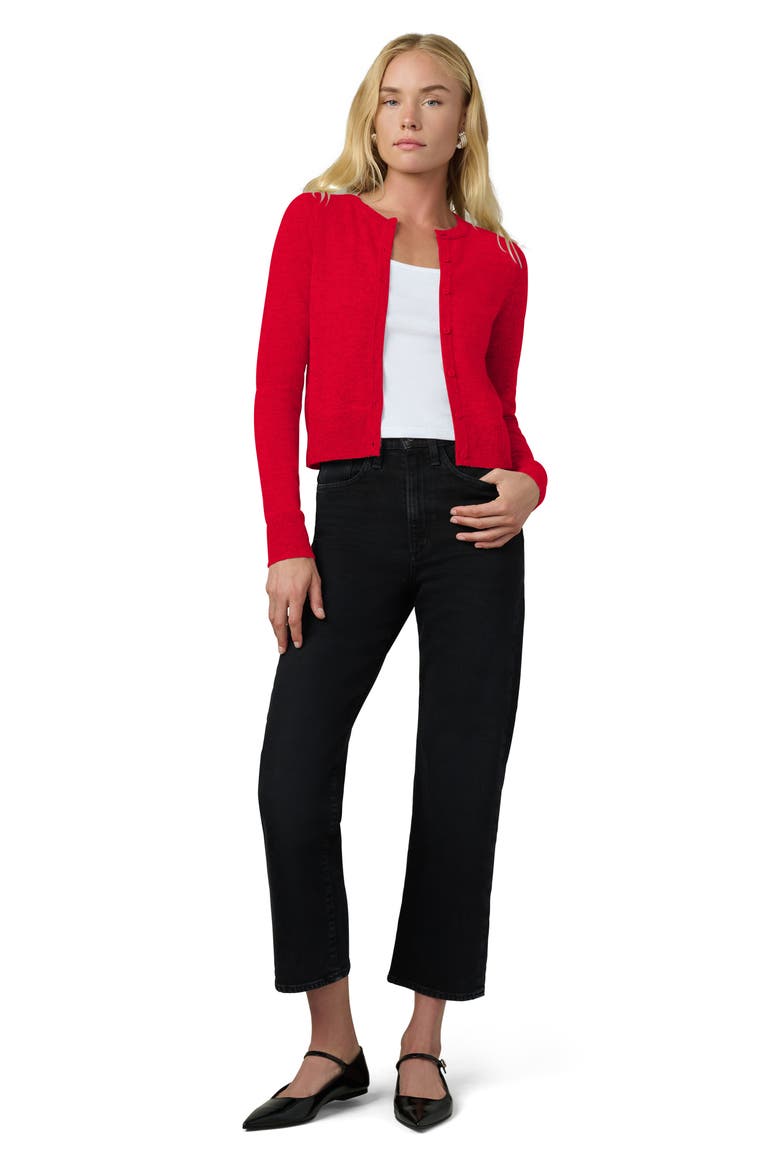The Dani Crop Cashmere Cardigan, Alternate, color, HOLIDAY RED