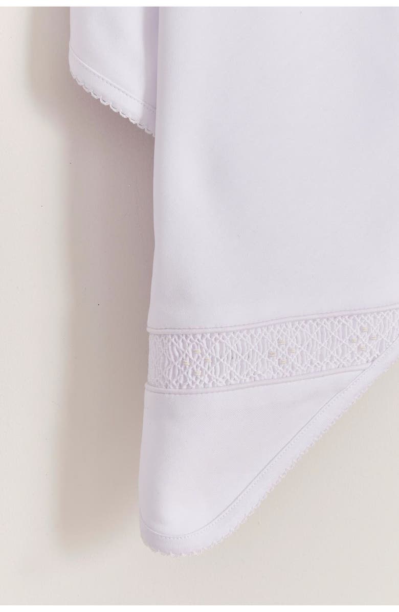 Babycottons Premium Peruvian Pima Cotton Smock Receiving Blanket for Infant, Alternate, color, White