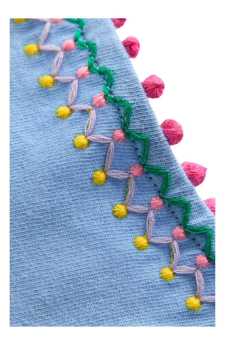 Mini Boden Kids' Puff Sleeve Embellished Trim T-Shirt, Alternate, color, Forget Me Not Blue