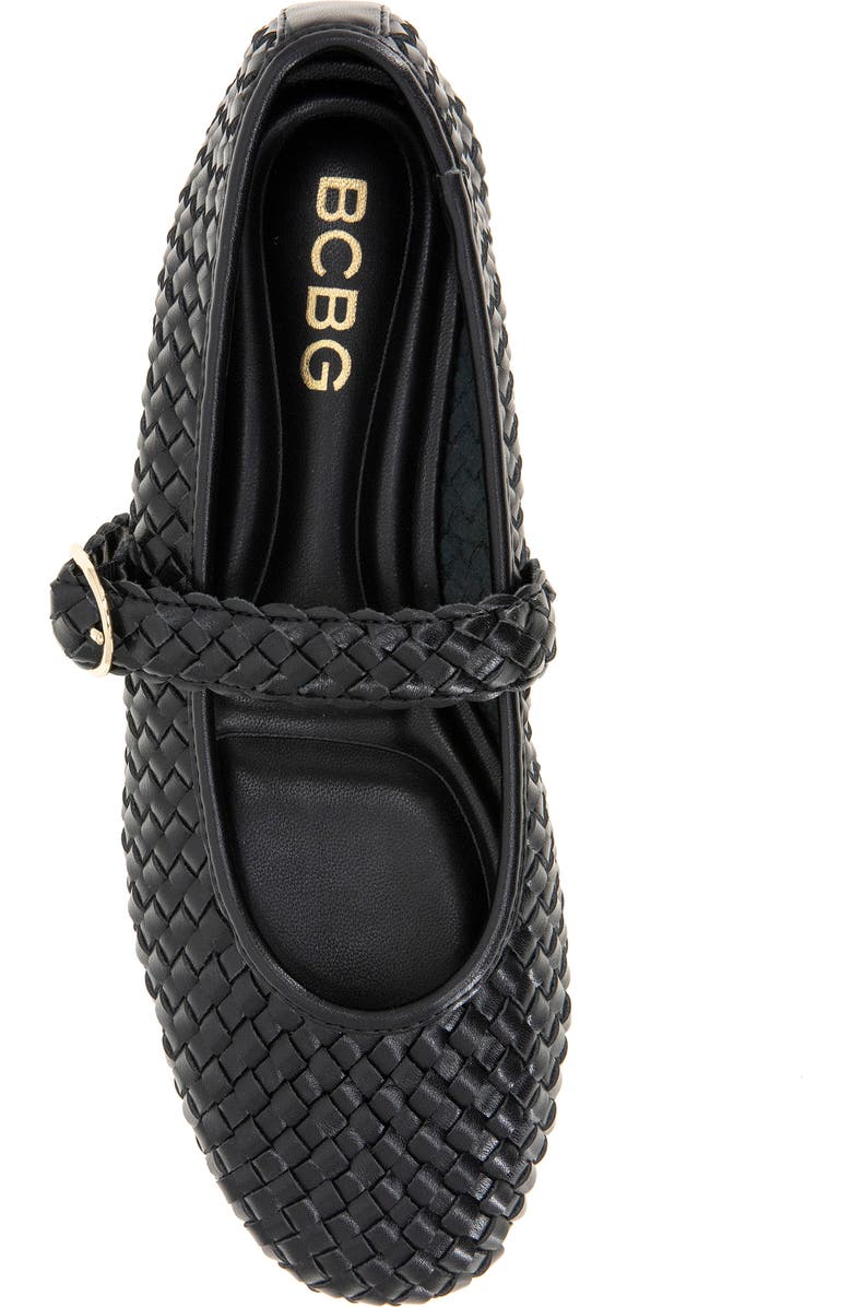 BCBGeneration Elayen Woven Mary Jane Flat, Alternate, color, Black