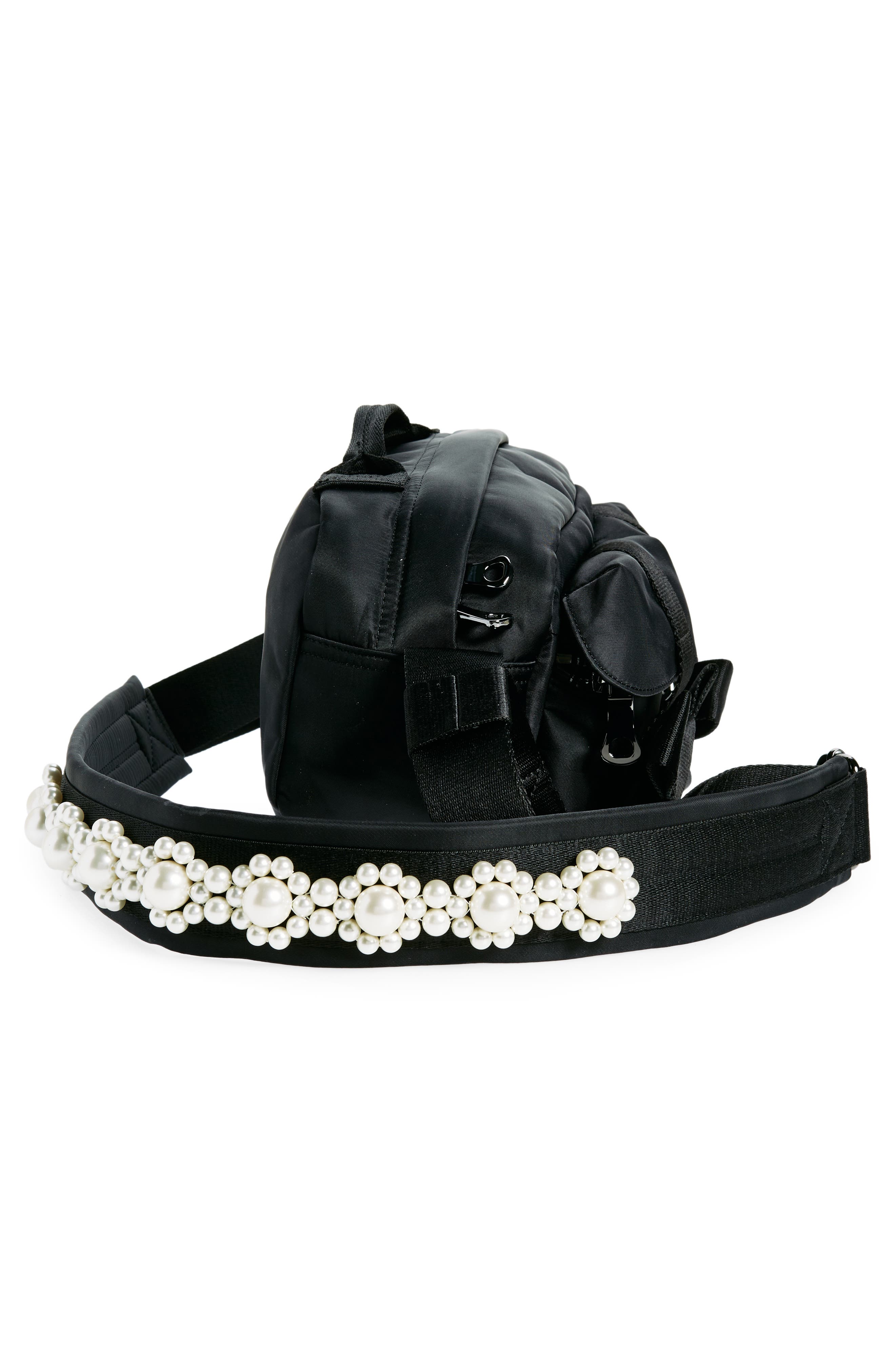 Simone Rocha Beaded Classic Bow Nylon Crossbody Camera Bag, Alternate, color, 