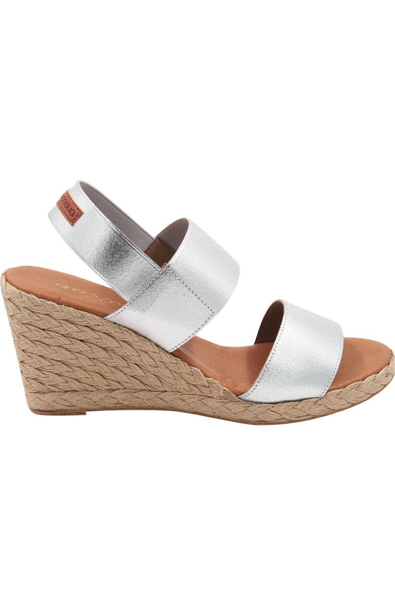 André Assous Allison Espadrille Wedge Sandal, Alternate, color, Silver