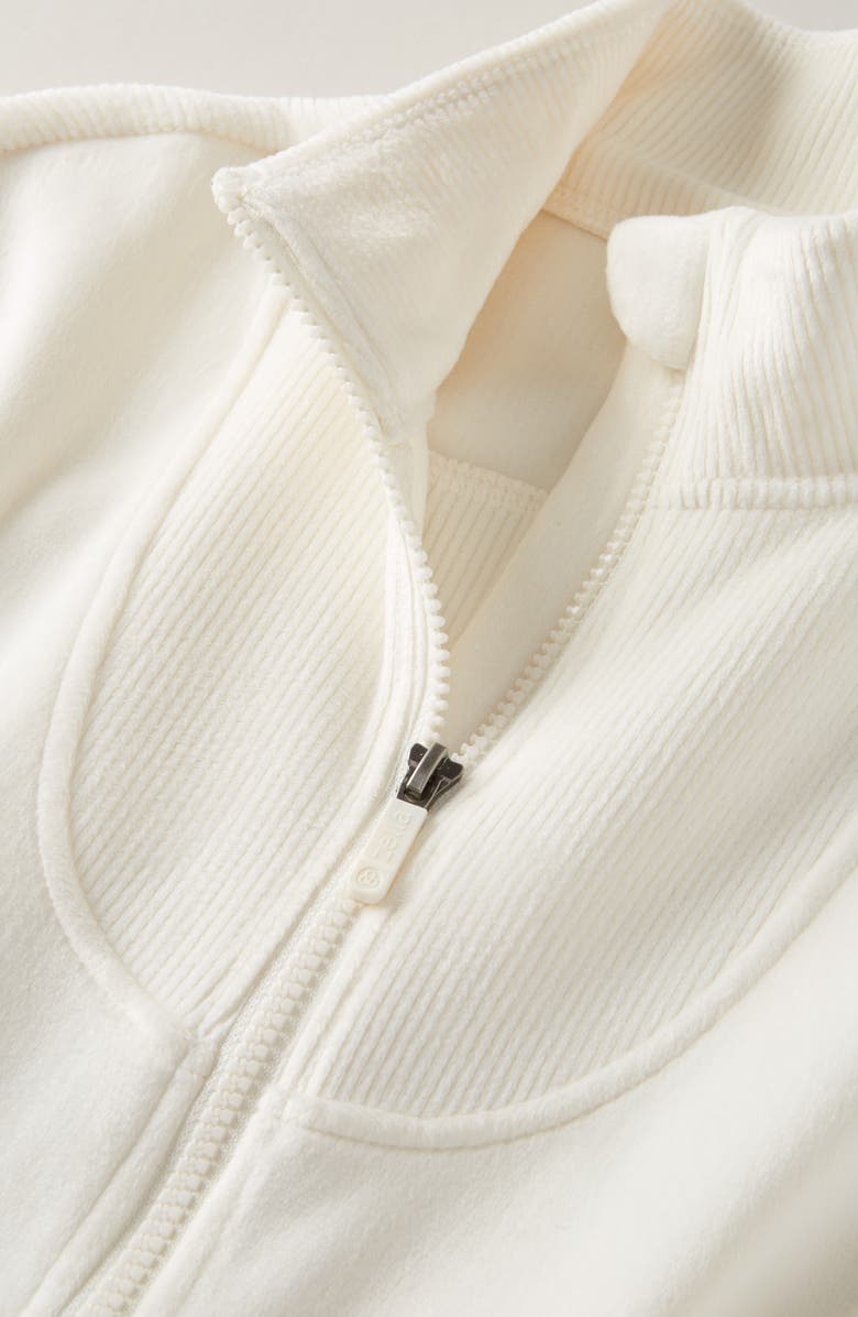 Zella Girl Kids' Corded Velour Jacket, Alternate, color, Ivory Egret