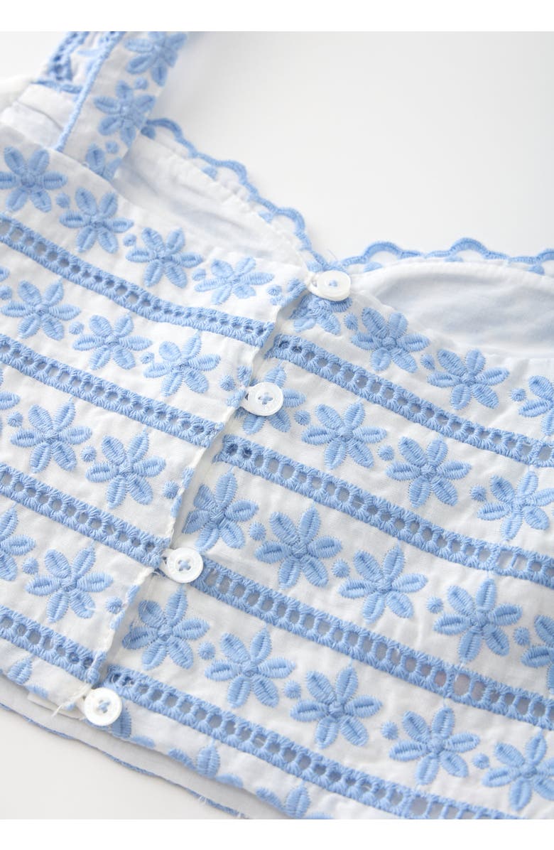 Marlo Kids Odessa Frill Embroidered Top, Alternate, color, Powder Blue