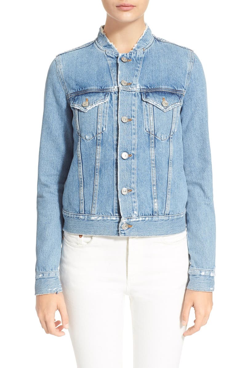 Acne Studios Fray Denim Jacket, Main, color,