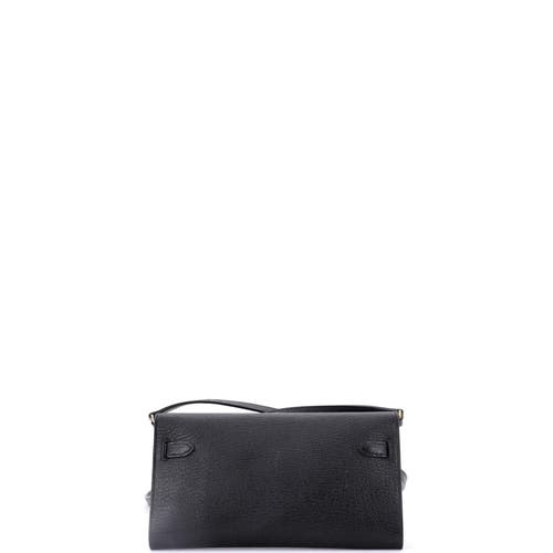 Pre-owned Hermes Hermes Kelly To Go Wallet Chevre Mysore In Black