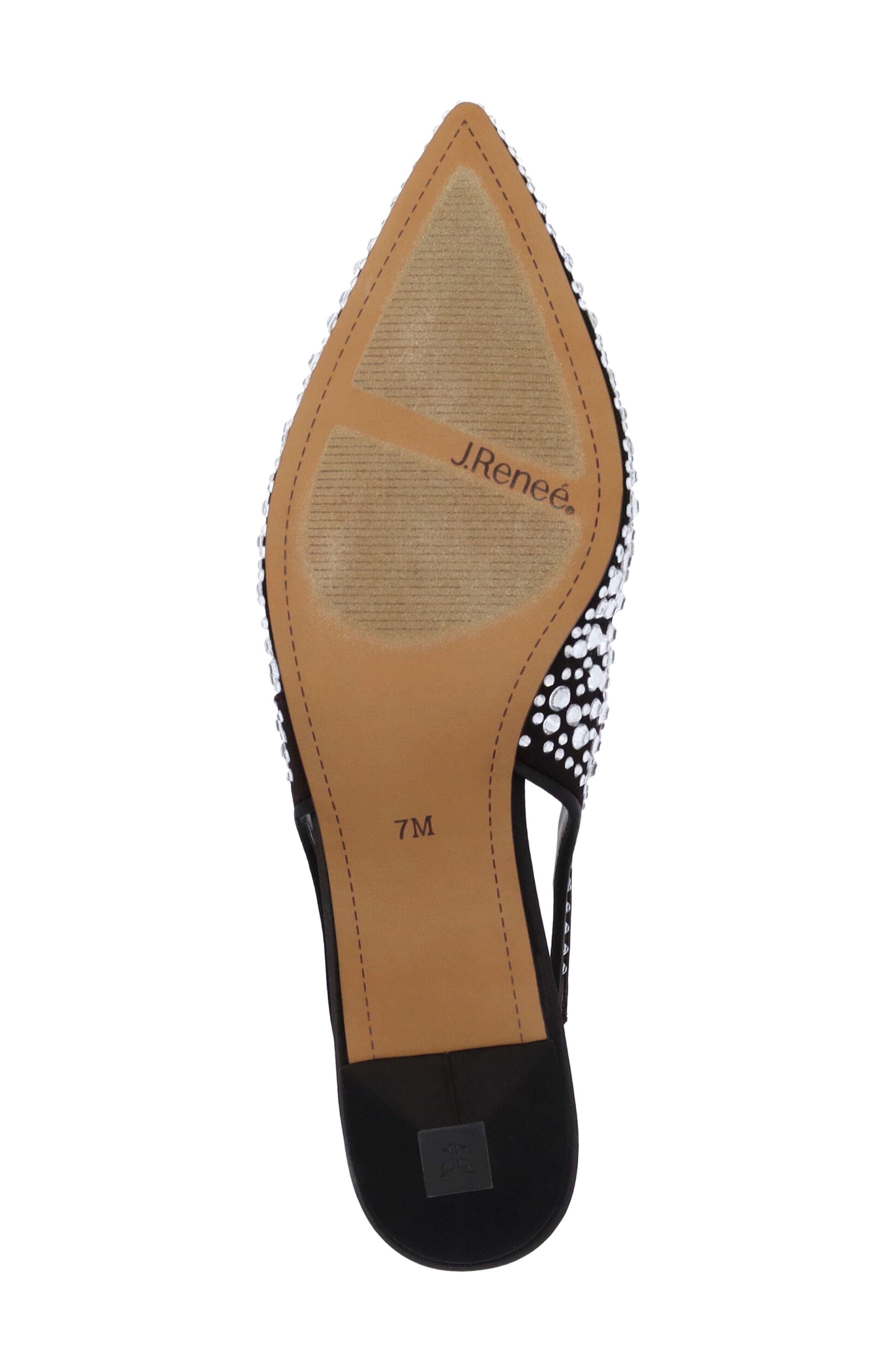 J. Reneé Tressa Slingback Pointed Toe Kitten Heel Pump, Alternate, color, Black