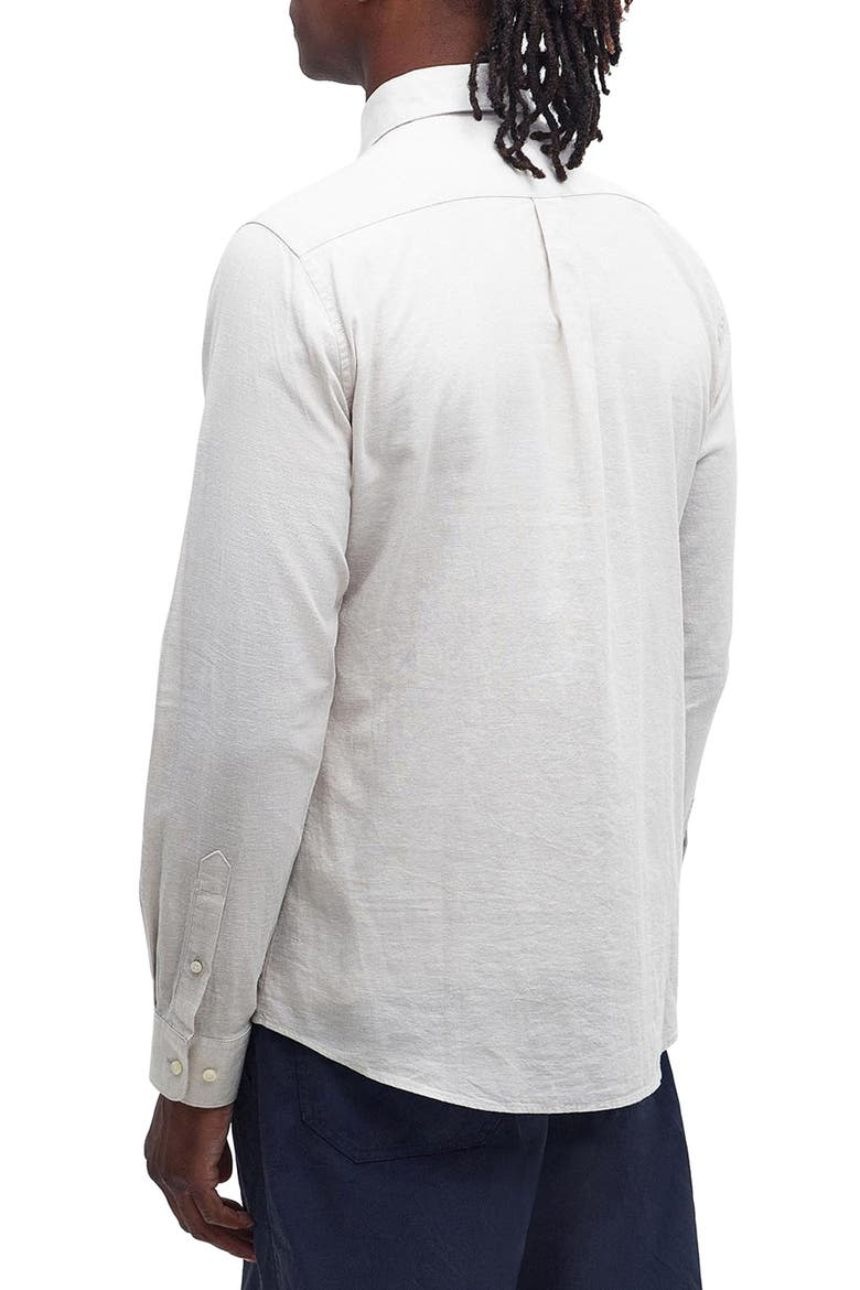 Nelson Tailored Fit Solid Linen & Cotton Button-Down Shirt, Alternate, color, STONE
