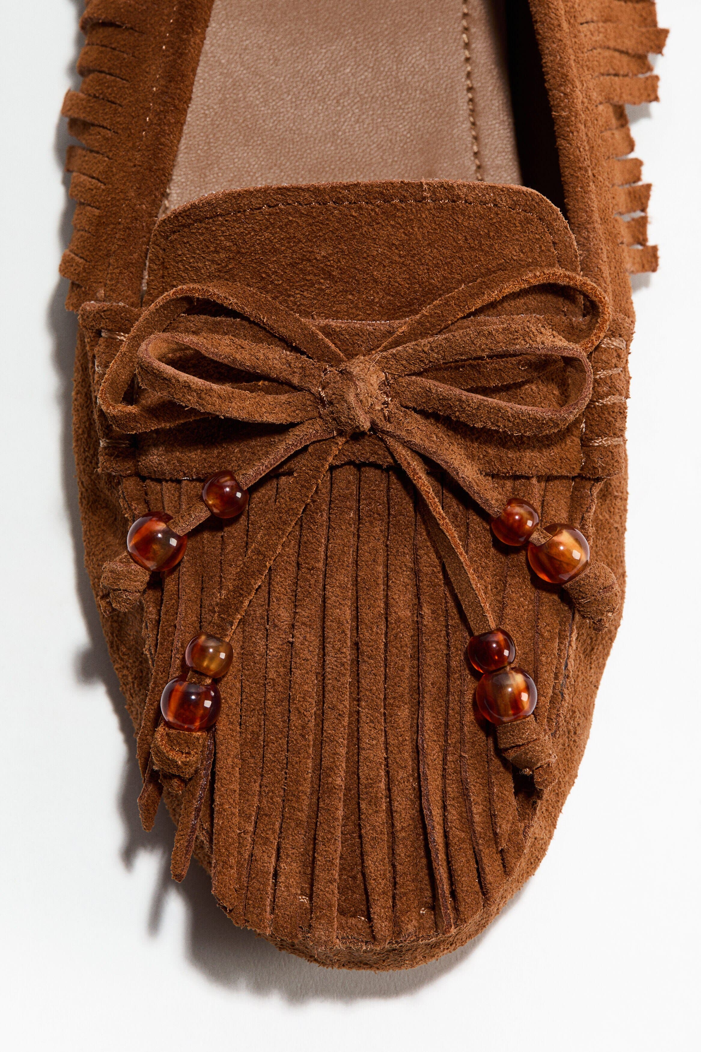 H&M Fringed Loafers, Alternate, color, Brown
