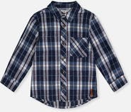 Deux par Deux Classic Button Up Flannel Shirt Plaid
