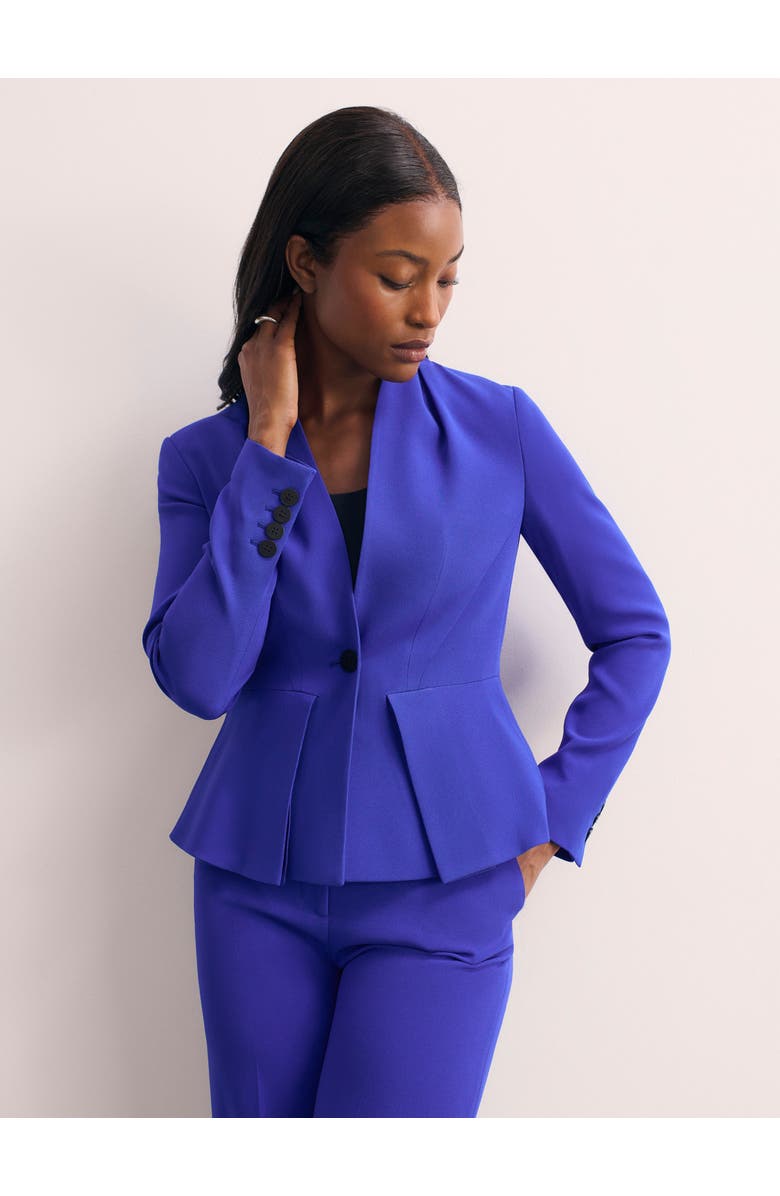 The Fold Clifton Clever Crepe Blazer, Main, color, Blue